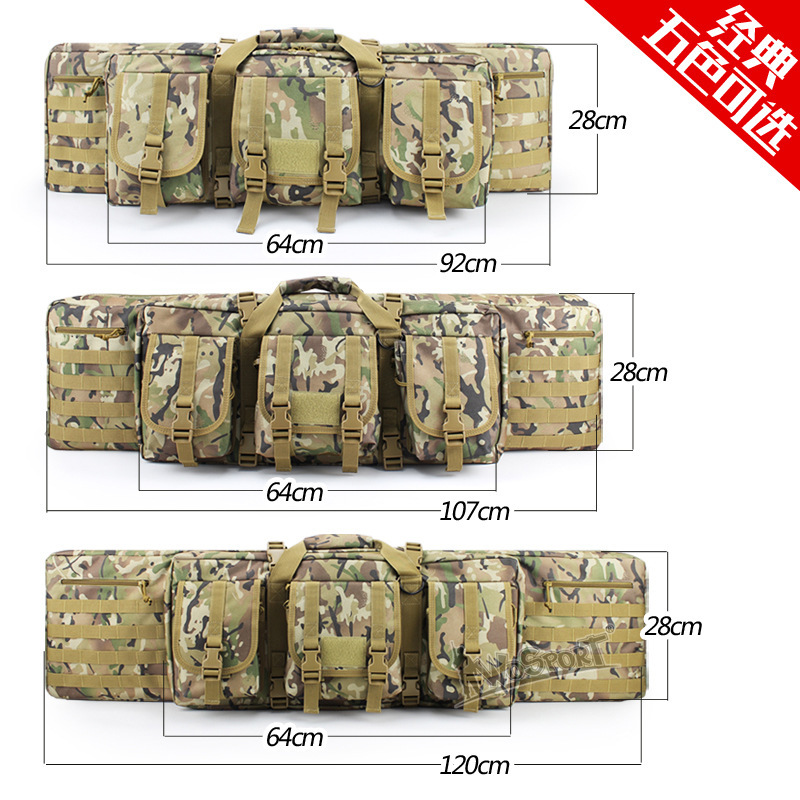(2개) WOSPORT 120CM 대용량 전술 배낭 더블 카빈 다기능 MOLLE 가방 물고기 막대 가방