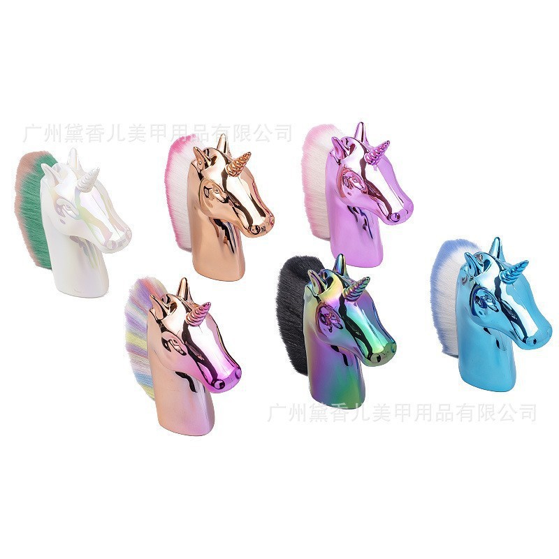 Brocha para Polvo de Manicura y Maquillaje de Nylon Suave para Limpieza de Uñas y Colorete