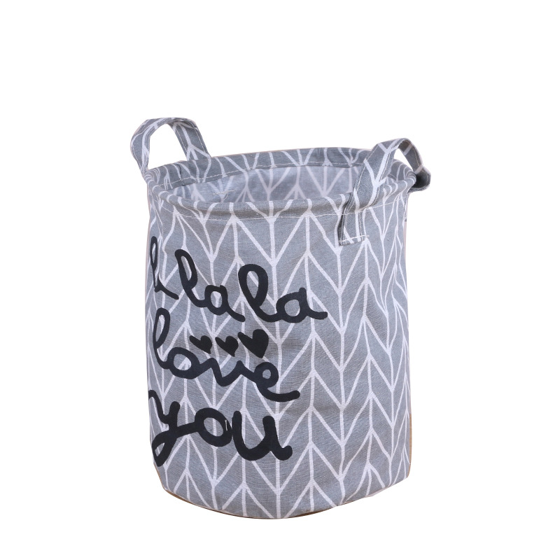 Ronda de algodón y lino Cubo de almacenamiento cesta de la ropa grande plegable cesta de almacenamiento nuevo dormitorio cesta de la ropa