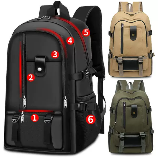 2023 New Men's Backpack Casual Travel Canvas Backpack Large Capacity Fashion Backpack Student Book