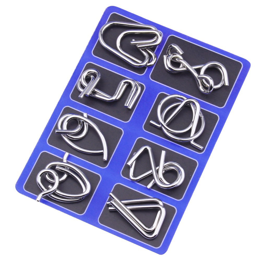 Juego de 8 piezas en caja estilo C azul oscuro chino