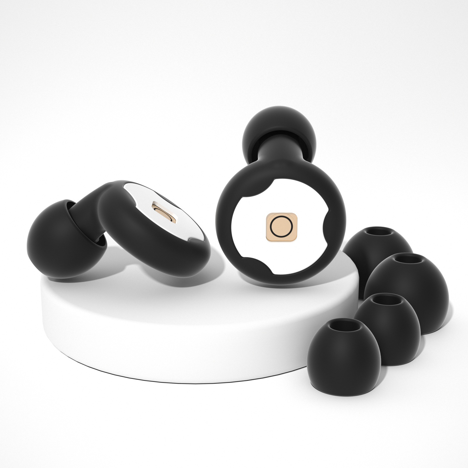 원형 필터형 귀마개 + 필터 + 마카롱 가방 + PP 보관함 블랙