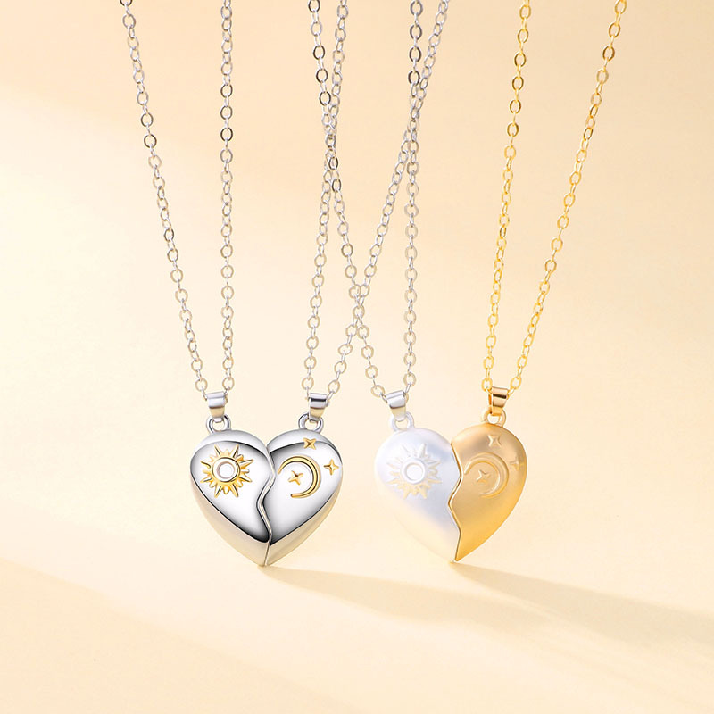 cable chain Chain Type Simple Style Sun Star Heart Shape Alloy Cable Chain Pendant Necklaces Wholesale