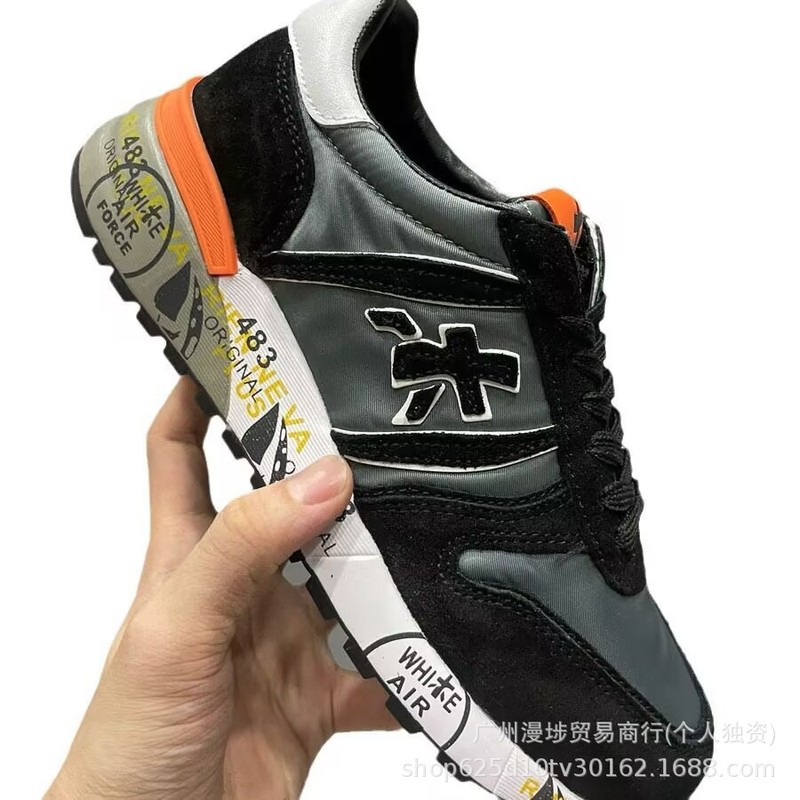 2025新款普瑞米亚达男鞋美式复古米字休闲鞋轻奢反绒毛运动鞋潮|undefined