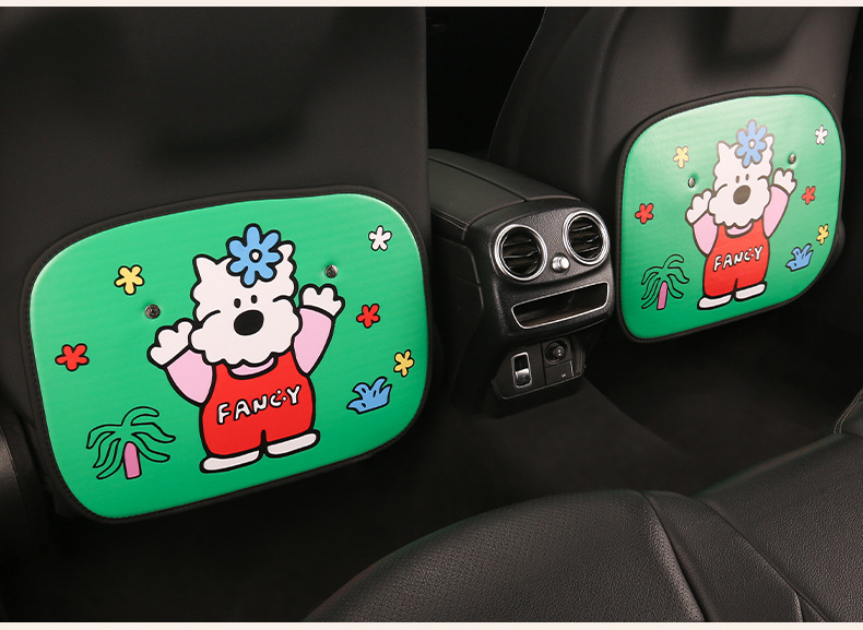 Cute Cartoon Car Seat Back Anti-Kick Pad for Women, Car Seat Back Anti-Dirt Pad, Rear Seat Anti-Kick Pad for Children