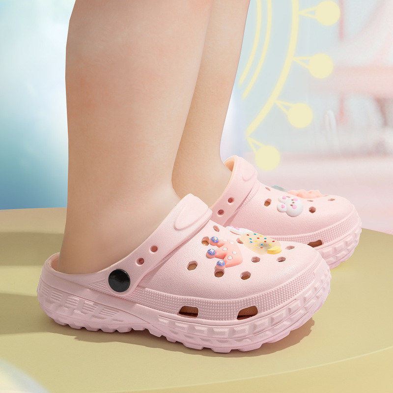 子供用下駄女の子夏 2025 新しいソフトソールホームノンスリップ親子アウトドアウェアビーチガールサンダル|undefined