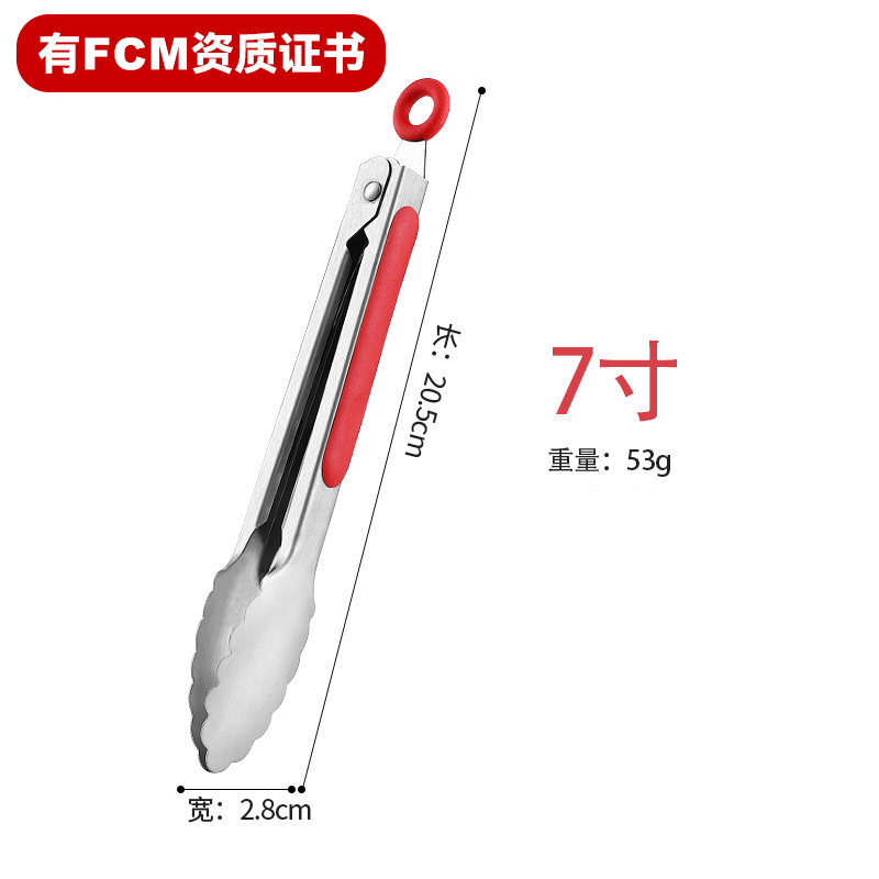 Logotipo personalizado clip de comida engrosado clip de barbacoa de acero inoxidable coreano clip de barbacoa clip de bistec clip de cocina para hornear