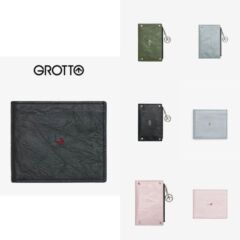GROTTO個楽新商品クラシック羊皮ショート財布手作り本革マルチカードカードホルダーカップルプレゼント