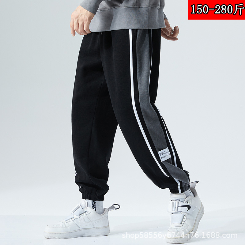 XL-6XL plus size pants men's feet loose plus fat increase fat guy trend sports pants men's pants casual tide fat