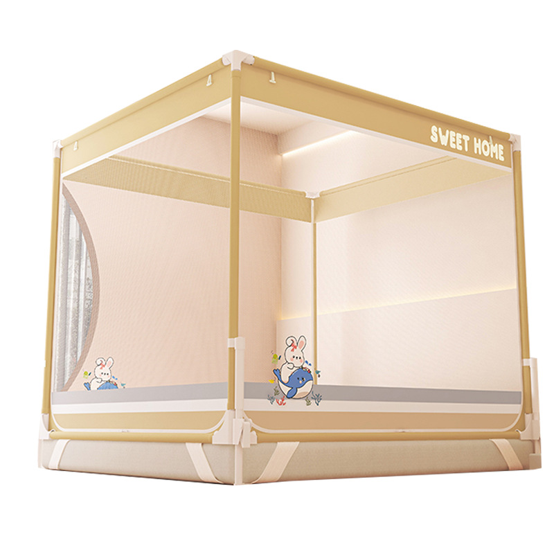 Mosquitera anti-caída Dormitorio doméstico 2025 nuevo fondo completo cubierta completa bebé niño cama anti-caída yurta patrón