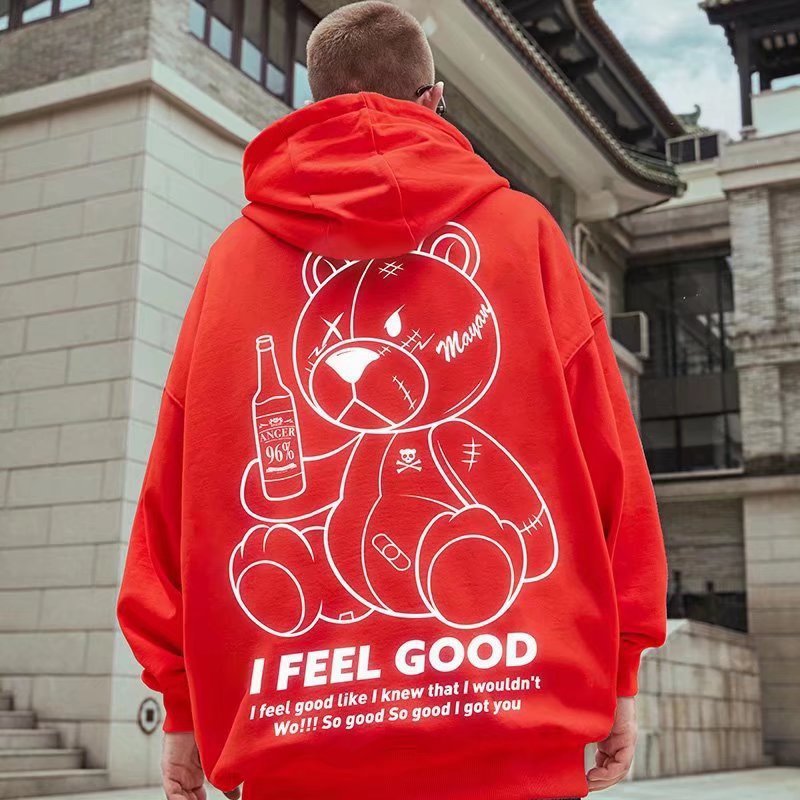 Men's Clothing new fashion brand fat men's hooded loose big letter top plus fat plus size plus velvet sweater autumn and winter_voghion.com