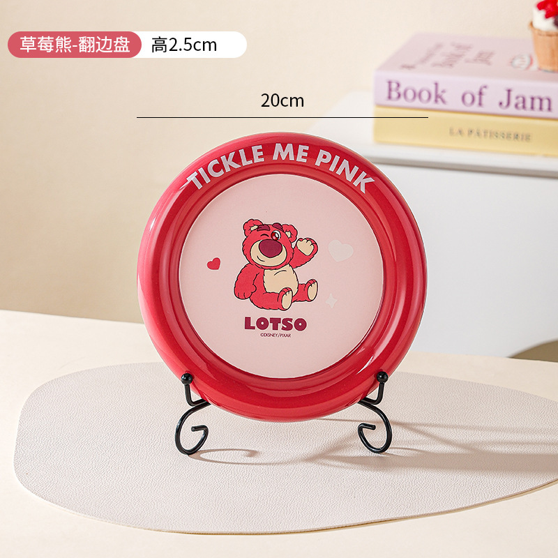 Disney Mini 8 pulgadas de dibujos animados de cerámica cubiertos de platos profundos set de platos caseros de borde grueso sin envío