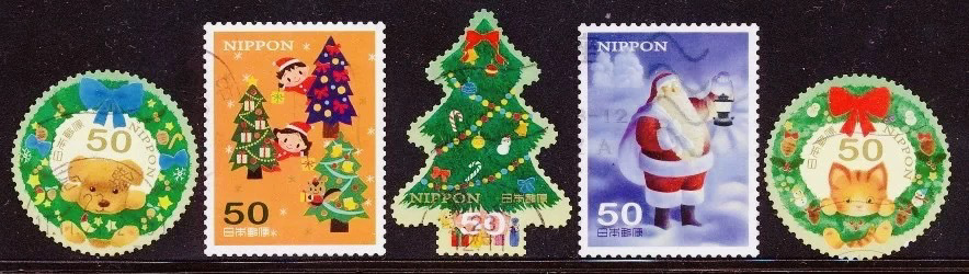 可爱圣诞元素邮票贴纸 冬季问候 节日祝福礼物 信销 圣诞老人