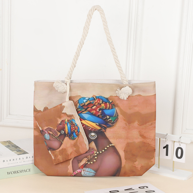 Tote bags起爆現代装飾アフリカ芸術女性キャンバス|undefined