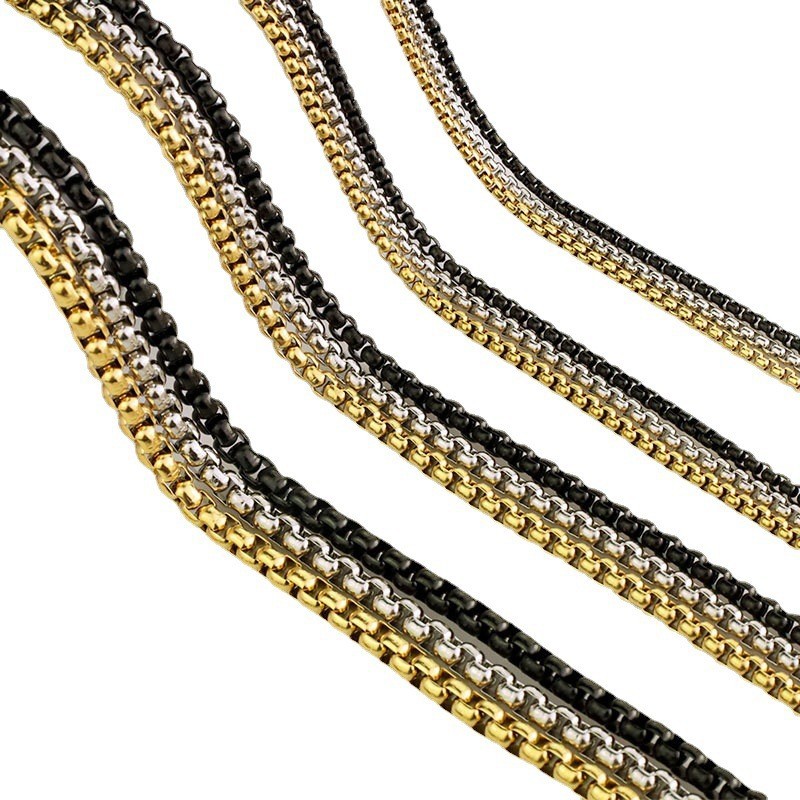 Retro Solid Color Stainless Steel Titanium Steel Plating Necklace 1 Piece