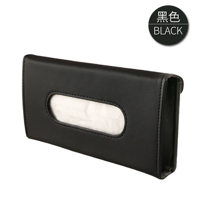 Car Sun Visor Tissue Box, Car Seat Back Hanging Tissue Box, Car Clip-On Sunroof Sunshade Tissue Box Holder (Car tissue box/set) - black