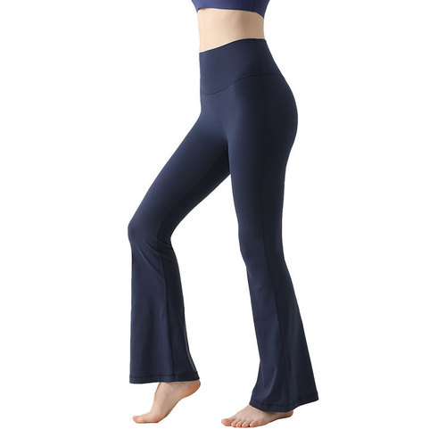 Summer Leica thin sport no embarrassing line micro bell-bottom pants for women to wear outside high-waisted lifting fitness dance yoga pants