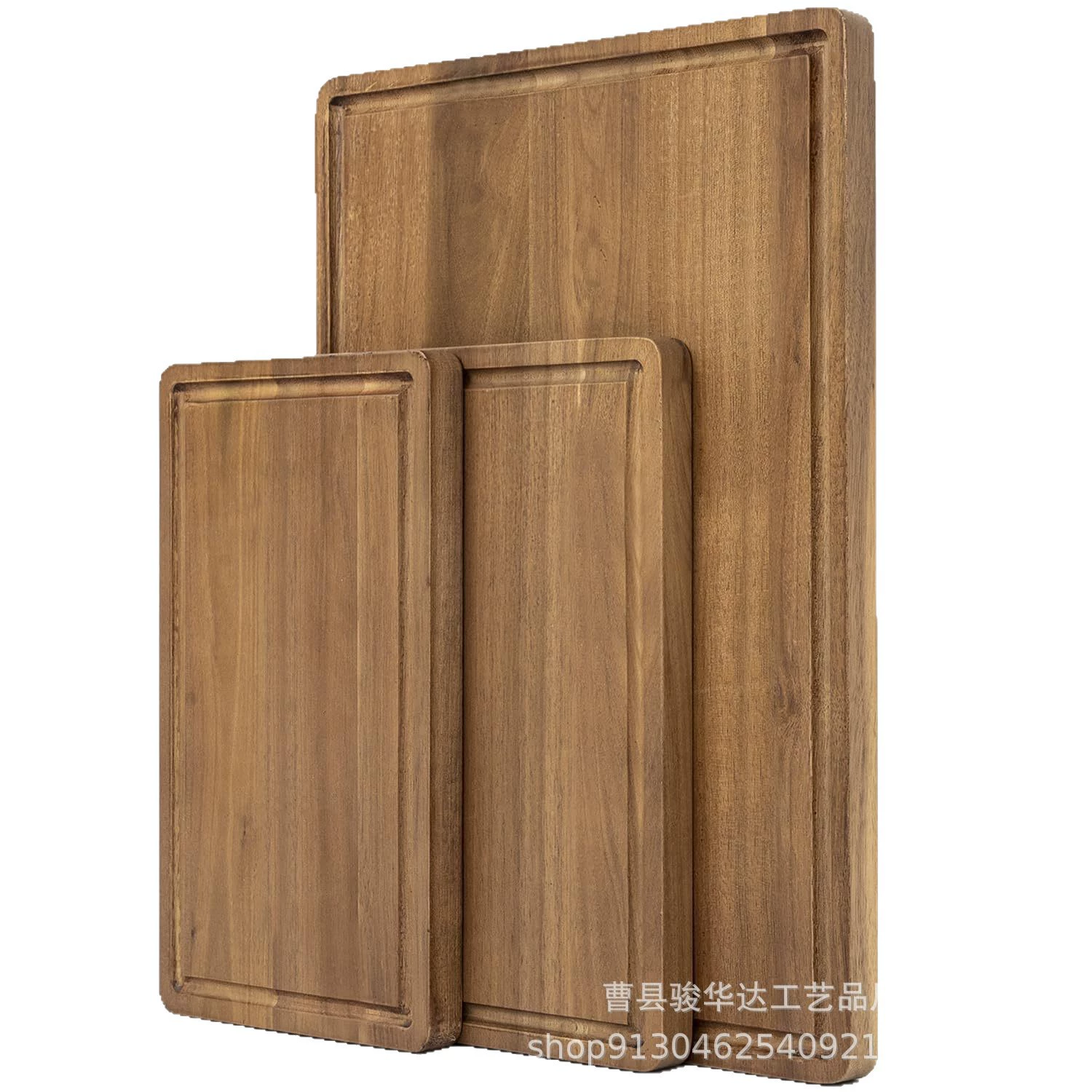 In stock, quick-release wooden kitchen double-sided chopping board, household vegetable cutting board with sink, solid wood square deli board