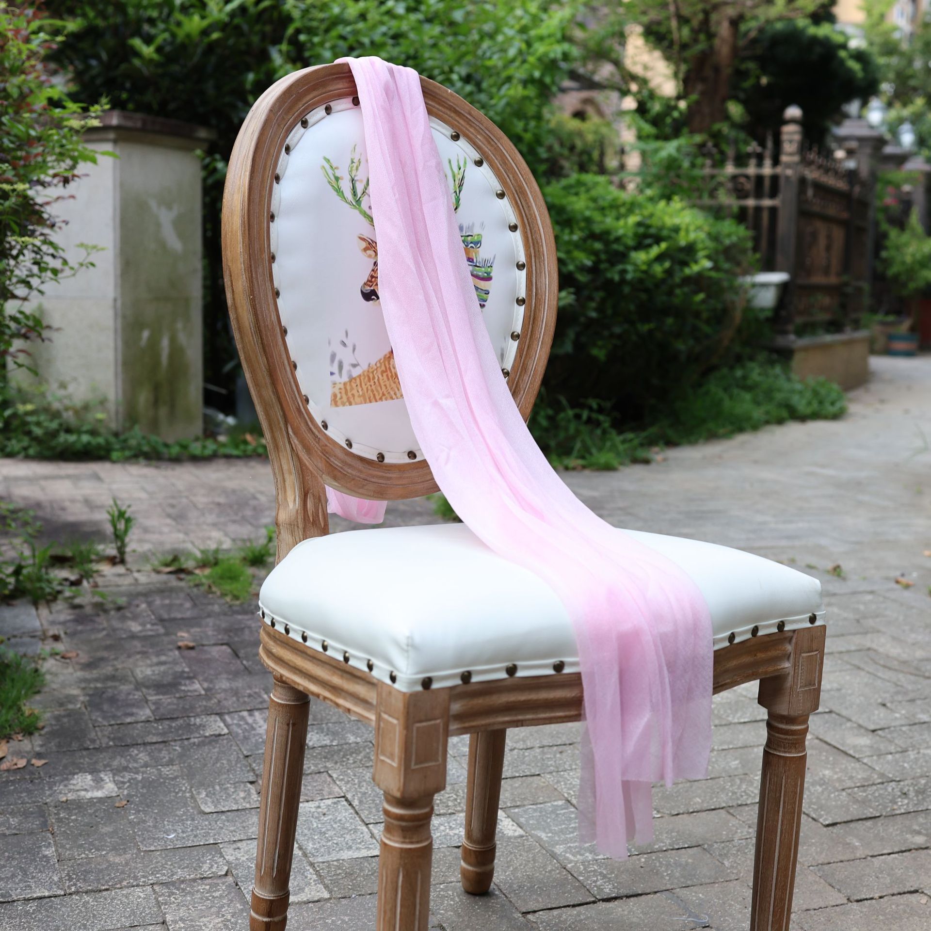 Cortina de belleza cortina arco de boda césped decoración al aire libre tabla bandera cortina cortina chiffon