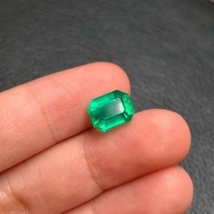 Natural Emerald Bare Stone Inlay Ring Pendant 4.21ct Micro Oil green Columbia Bare Stone GRS Certificate