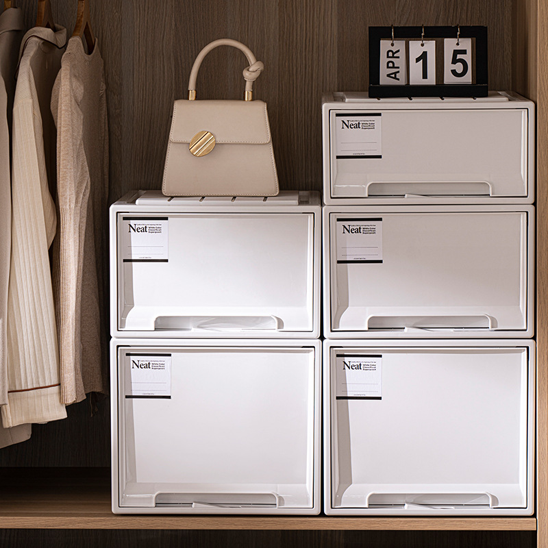 Closet Storage Box Drawer Style Home Bedroom Clothing Storage Cabinet Plastic Storage Box Large Capacity Organizing Box
