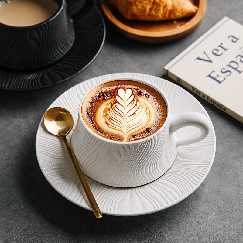 High-Quality Ceramic Home-Use Light Luxury Coffee Cup and Saucer Set, Office Breakfast Coffee Cup, Afternoon Tea Cup, Latte Art Cup High-Quality Ceramic Home-Use Light Luxury Coffee Cup and Saucer Set, Office Breakfast Coffee Cup, Afternoon Tea Cup, Latte Art Cup
