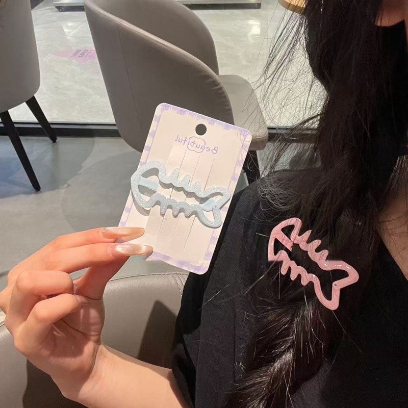 韩系风甜酷辣妹鱼骨发夹女2025新款侧边刘海夹碎发bb夹子发卡发饰|undefined