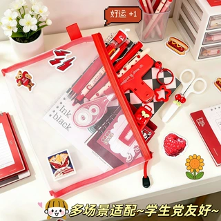 高颜值红色文具套装学生奖励开学礼物文具套装班级团购奖励小礼物