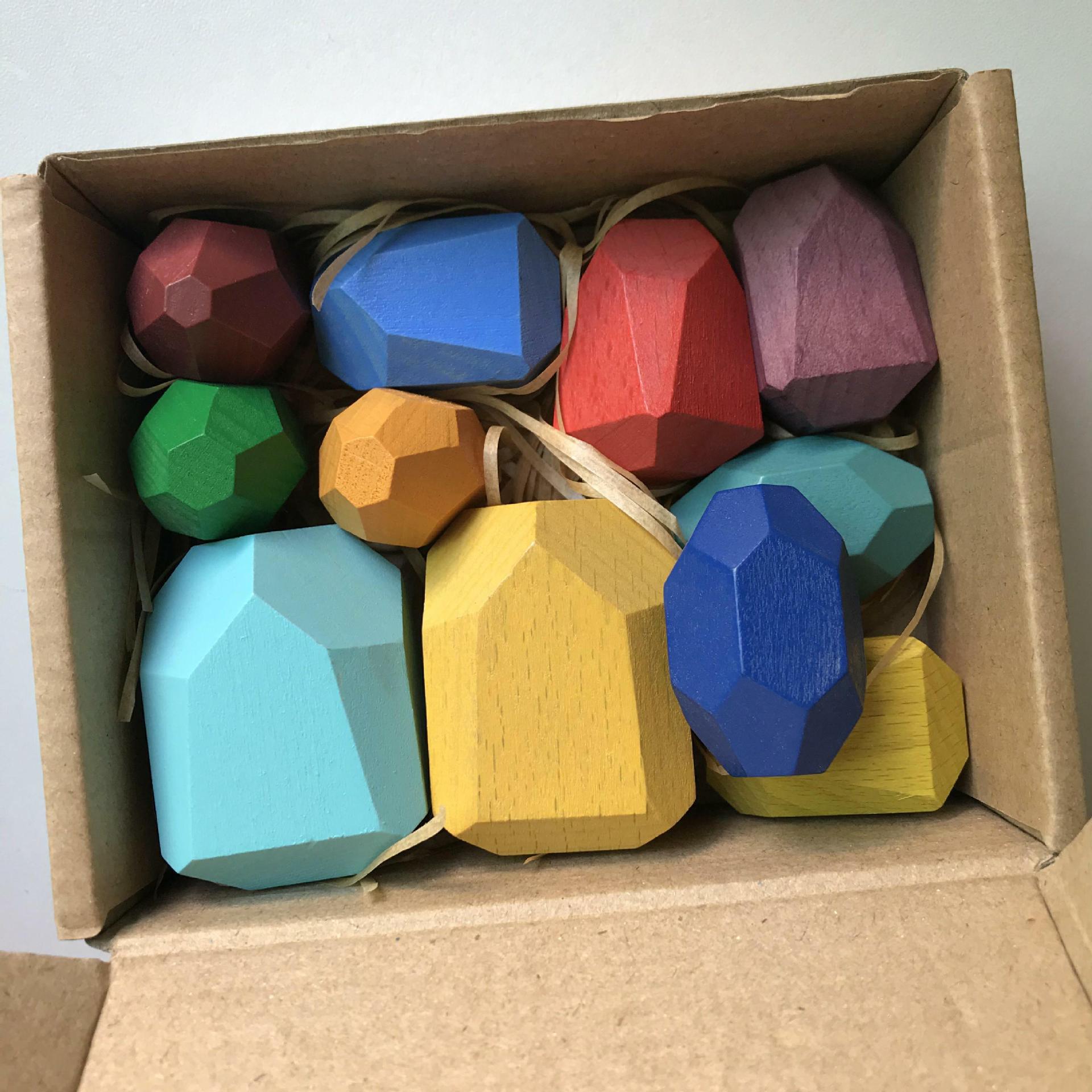Weiweihu Juego de piedra apilada de color de madera Venta caliente transfronteriza de bloques de construcción de Jenga Juguetes educativos de entrenamiento de integración sensorial para niños