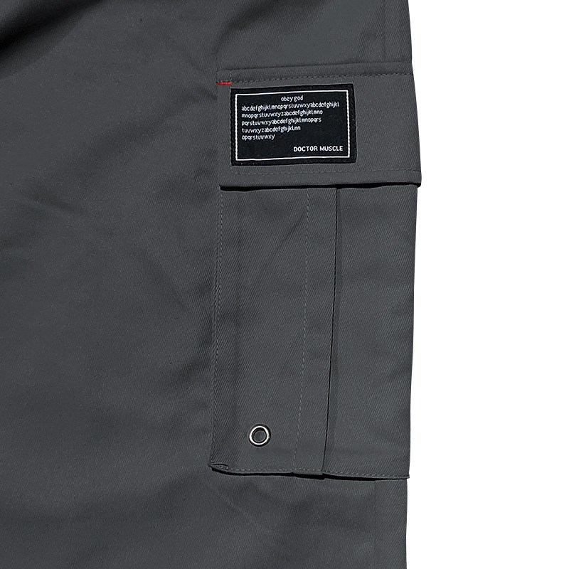 Herrenbekleidung Gewebte Stoffhose mit Kordelzug und mehreren Taschen, einfarbig, lässige Arbeitshose_voghion.com