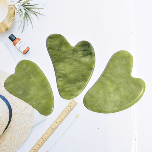 New Elegant Green Phoenix Jade Gua Sha Massage Board, Facial Care Xiuyan Jade Gua Sha Board, Factory Wholesale