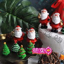 圣诞节节日气氛氛围装扮布置烘焙装饰蛋糕摆件松树场景小道具玩偶