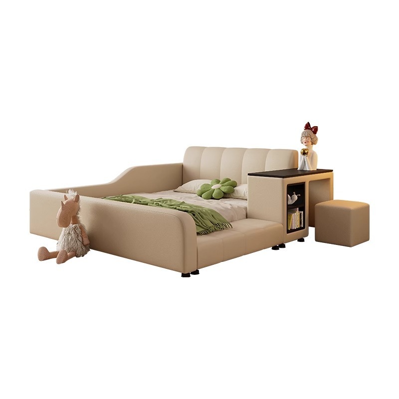 Cama multifuncional de tatami para niños, dormitorio, almacenamiento integrado, cama grande de cuero de almacenamiento para adultos para niños y niñas