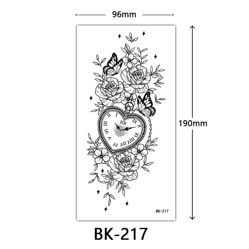 Tatuaje Temporal de Flores Boceto de Papel de Transferencia al Agua, Impresión por Transferencia de Agua, para Cuerpo image 223