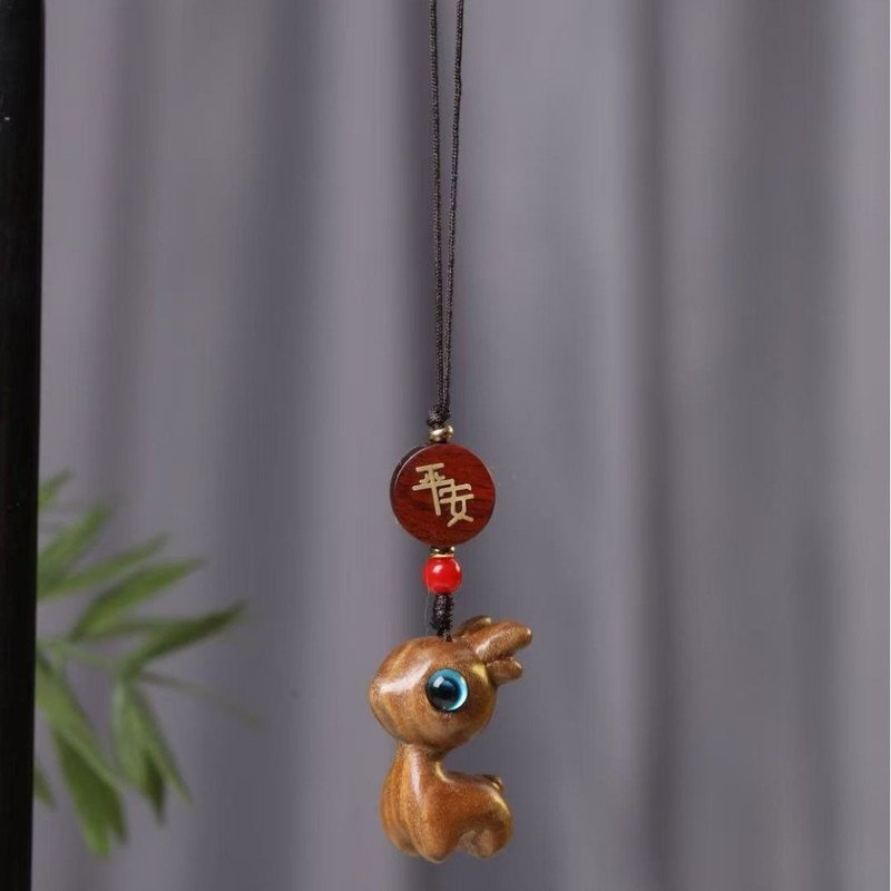 漂漆芭比小鹿手工编绳手机挂包包钥匙扣一路平安流苏萌鹿车载挂件|undefined
