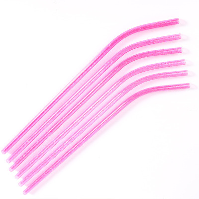 PETG Glitter powder Pipe elbow loop Use colour red wine straw customized size colour logo