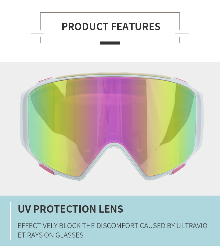 Adult magnetic ski goggles, double-layer fog, snow riding, rock climbing, anti aurora, windproof goggles_voghion.com