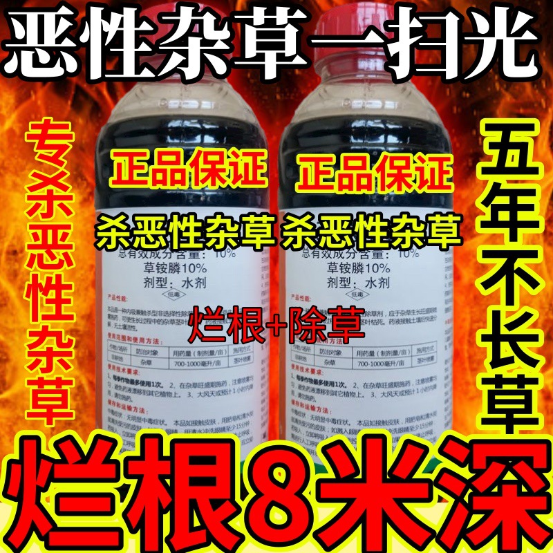 杀草快高浓度精草铵膦铵盐果园牛精小飞蓬各种杂草恶性杂草一扫光