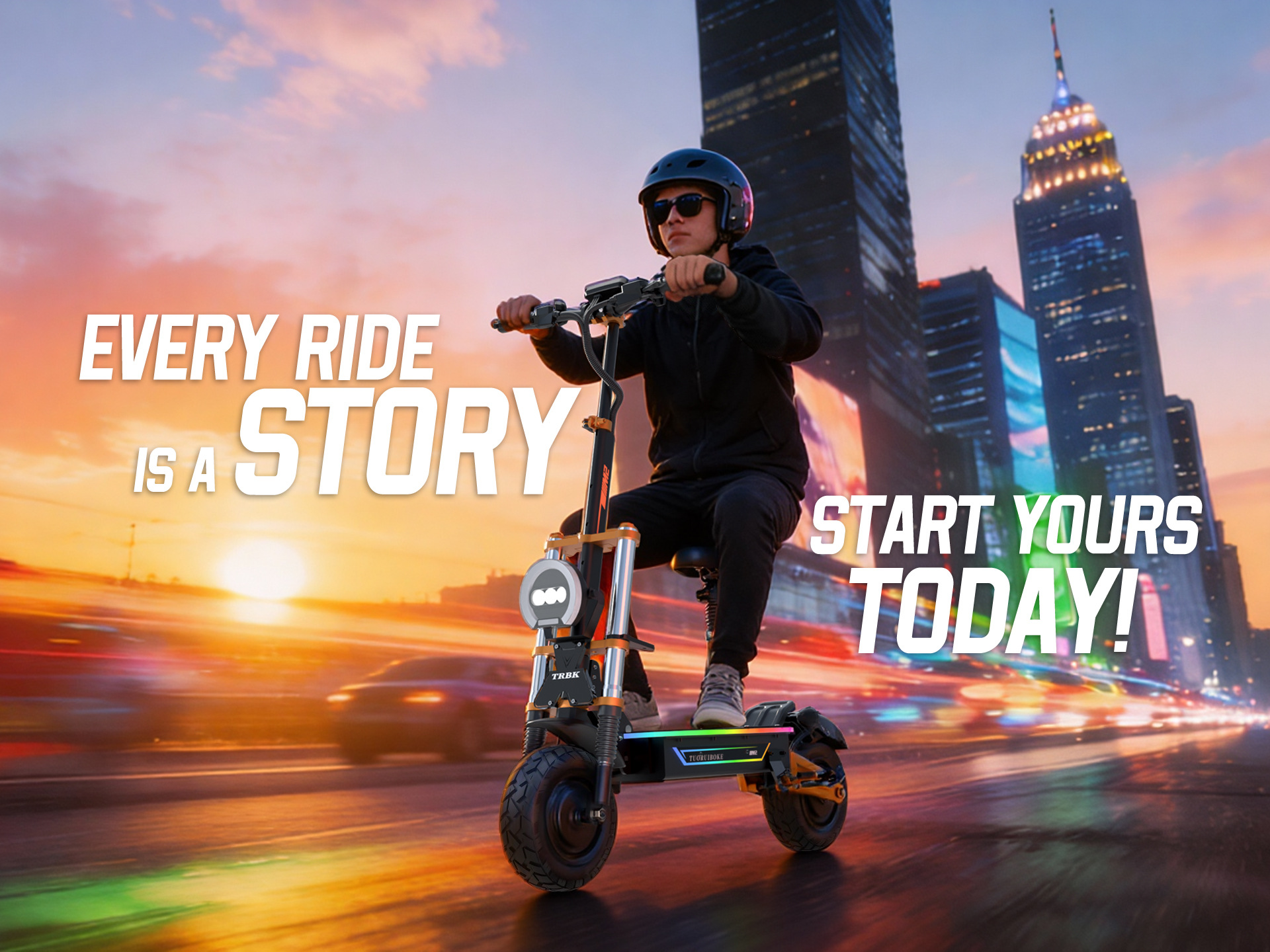 BOYUEDA72V dual-drive 10000W off-road electric scooter, foldable, 95 mph speed, long range electric vehicle