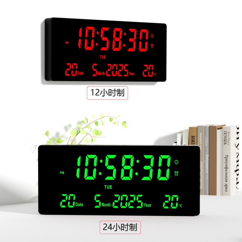15inch 大画面LED電子時計デジタル壁掛け時計リビングルーム永久カレンダー中国語Bluetooth 3615新モデル|undefined