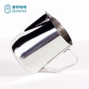 Manufacturer 304 Thick Stainless Steel Latte Art Cup 350ml Inner Scale Pointed Mouth Latte Art Cylinder Coffee Milk Cup Wholesale