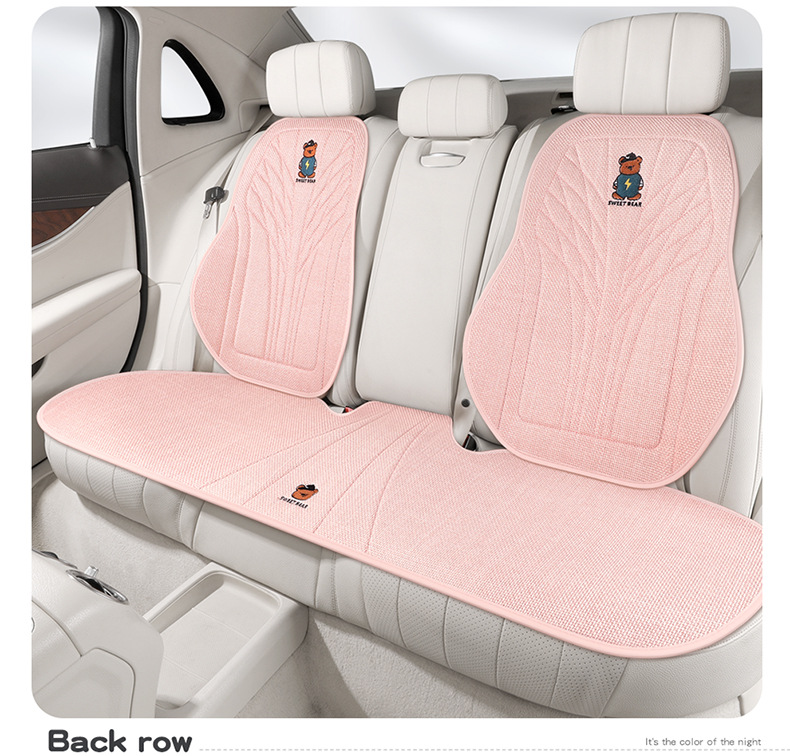 Car Seat Cushion, Suitable for All Seasons, Light Luxury and High-End Feel, Single Driver's Seat Cushion Cover, Cartoon Design