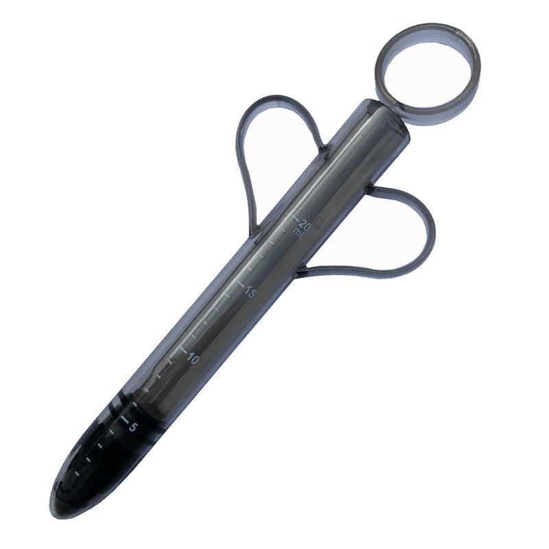 Lube Applicator Syringe, ABS Body with Silicone Tip, Black Adult Toy Accessory — detail image 11