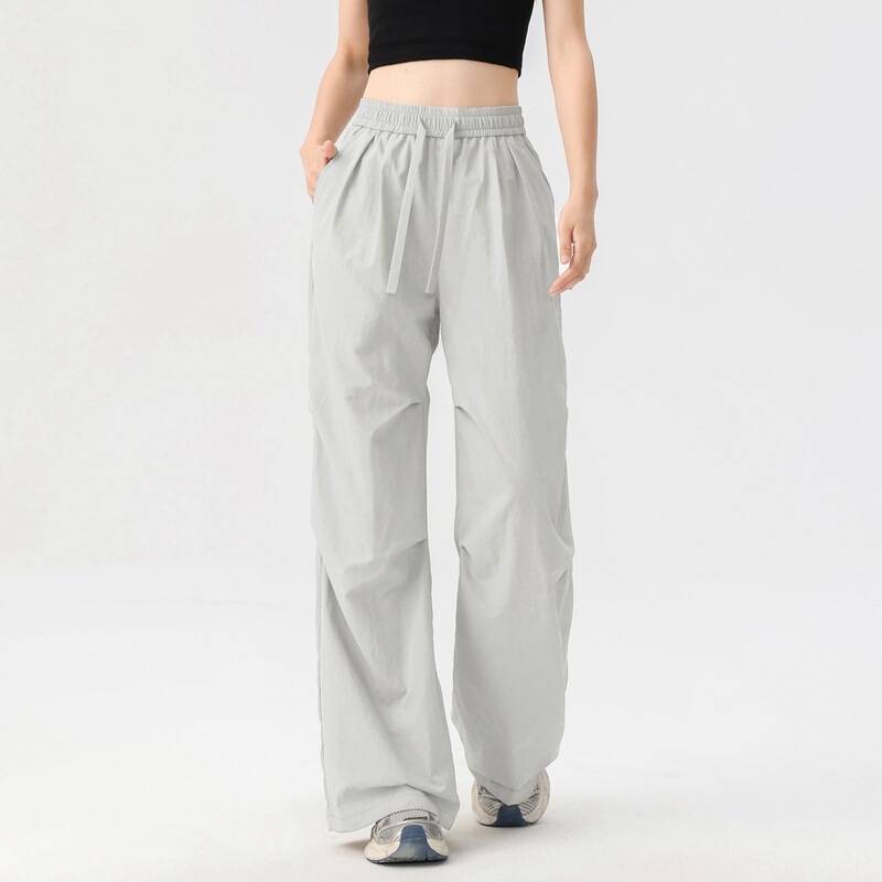 Cross-Border Wholesale Summer Thin Pants Ice Silk Cotton Cool Casual Long Pants Outdoor Sports Loose Casual Couple Straight Pants
