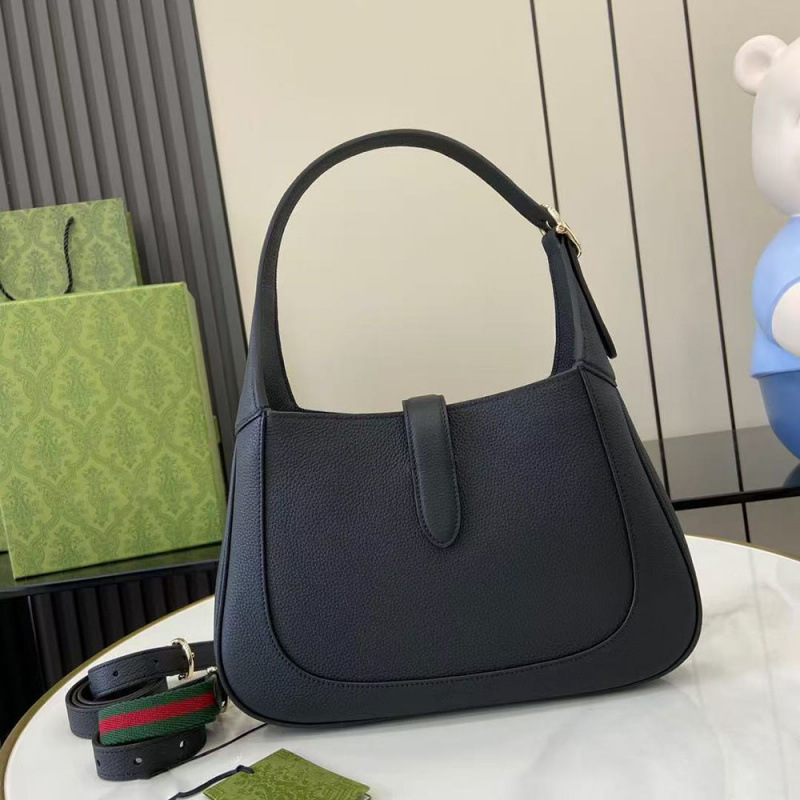 New women's bag Jackie bag with lychee pattern, original cowhide shoulder handbag, fashionable and versatile genuine leather underarm bag