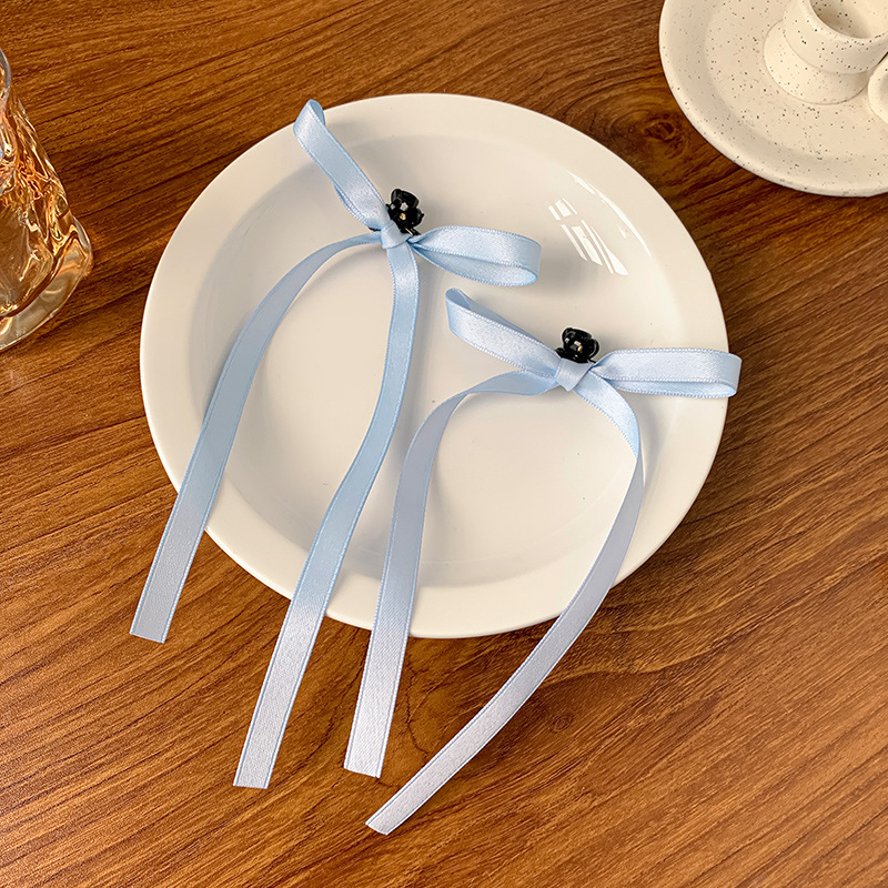 Pinza para el cabello con lazo de ballet coreano, horquilla de niña dulce, clip lateral lindo, clip de pico de pato de temperamento, tocado al por mayor