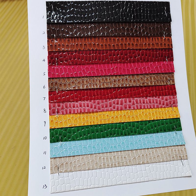 水晶亮光石头纹洗漱包化妆袋面料毛底PVC高光材料饰品亮面包装革