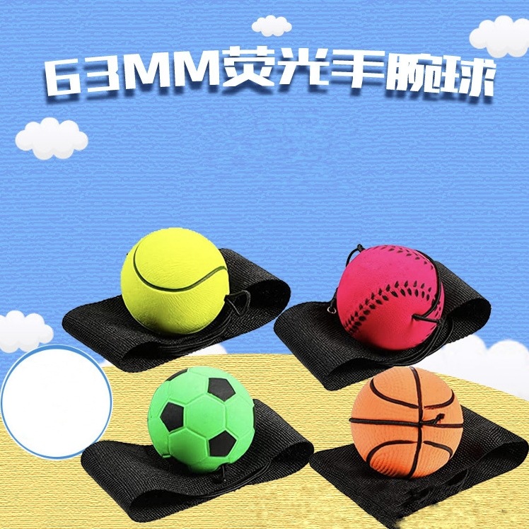 Wrist Elastic Ball with Rope Rubber Swing Ball for Children Hand Throw Backtracking Ball to Exercise Reaction Ability for Elderly to Relieve Boredom