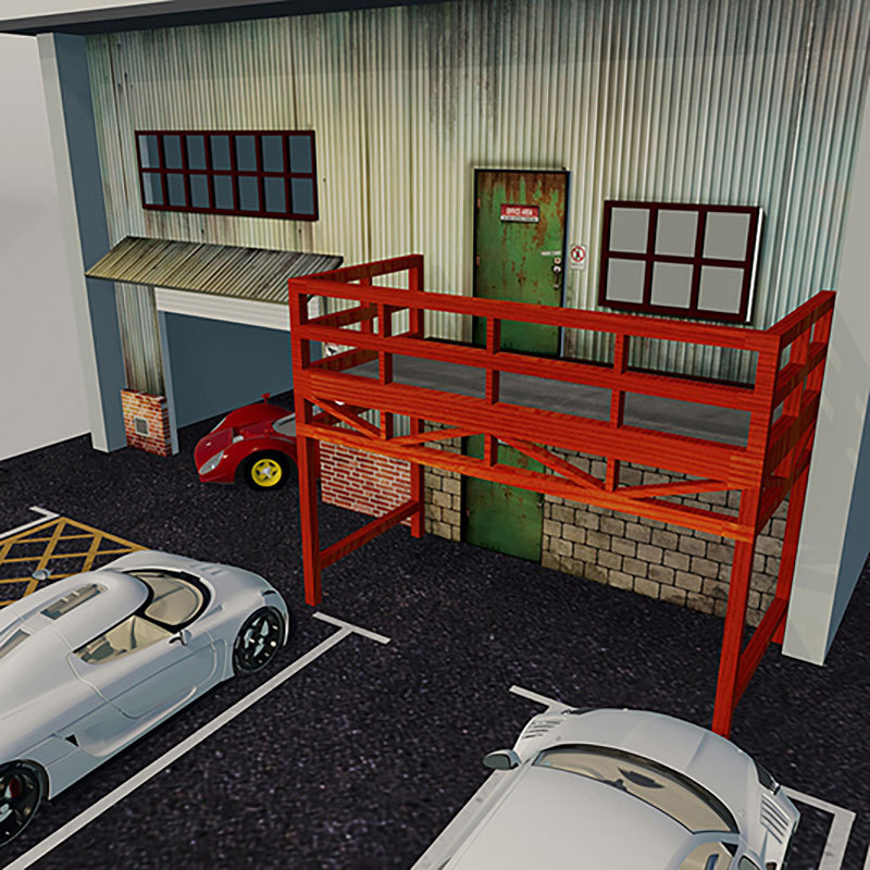 NEW 1:64 Diorama US Style Garage Wooden PARKING LOT for 1/64 Model