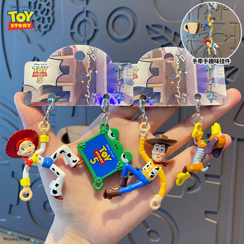 Authentic Toy Story Climbing Pendant Keychain Creative Cartoon Woody Doll Backpack Buckle Pendant